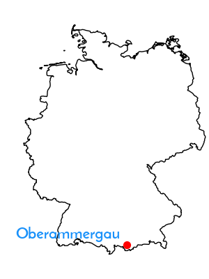 Karte mit Stadt markiert